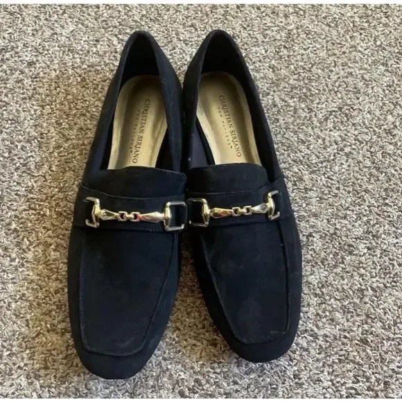 Women's Christian Siriano Black Suede Loafers Size 7.5 - Picture 5 of 7